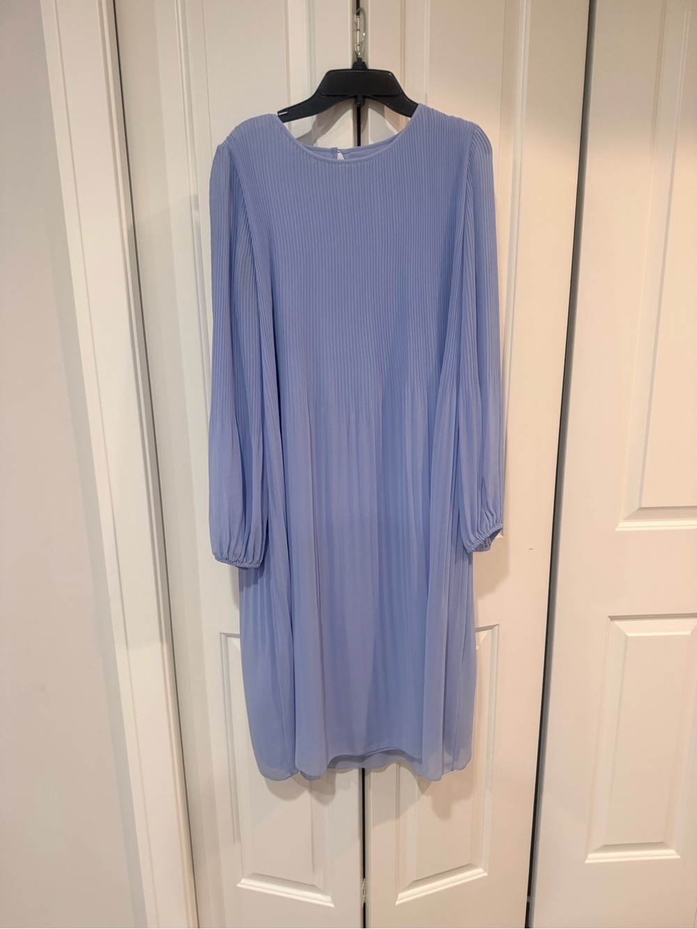 Wilfred Soft Blue Pleated Long-Sleeve Dress